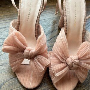 LOEFFLER RANDALL | Blush| Camellia bow-embellished plissé-organza | Size…